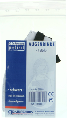 AUGENBINDE oval m.Bindeband schwarz