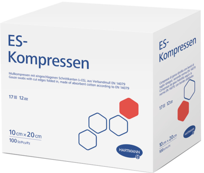 ES-KOMPRESSEN steril 10x20 cm 12fach Großpackung